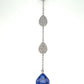 18K Custom Tanzanite and Pear-Shaped Diamond Cluster Necklace