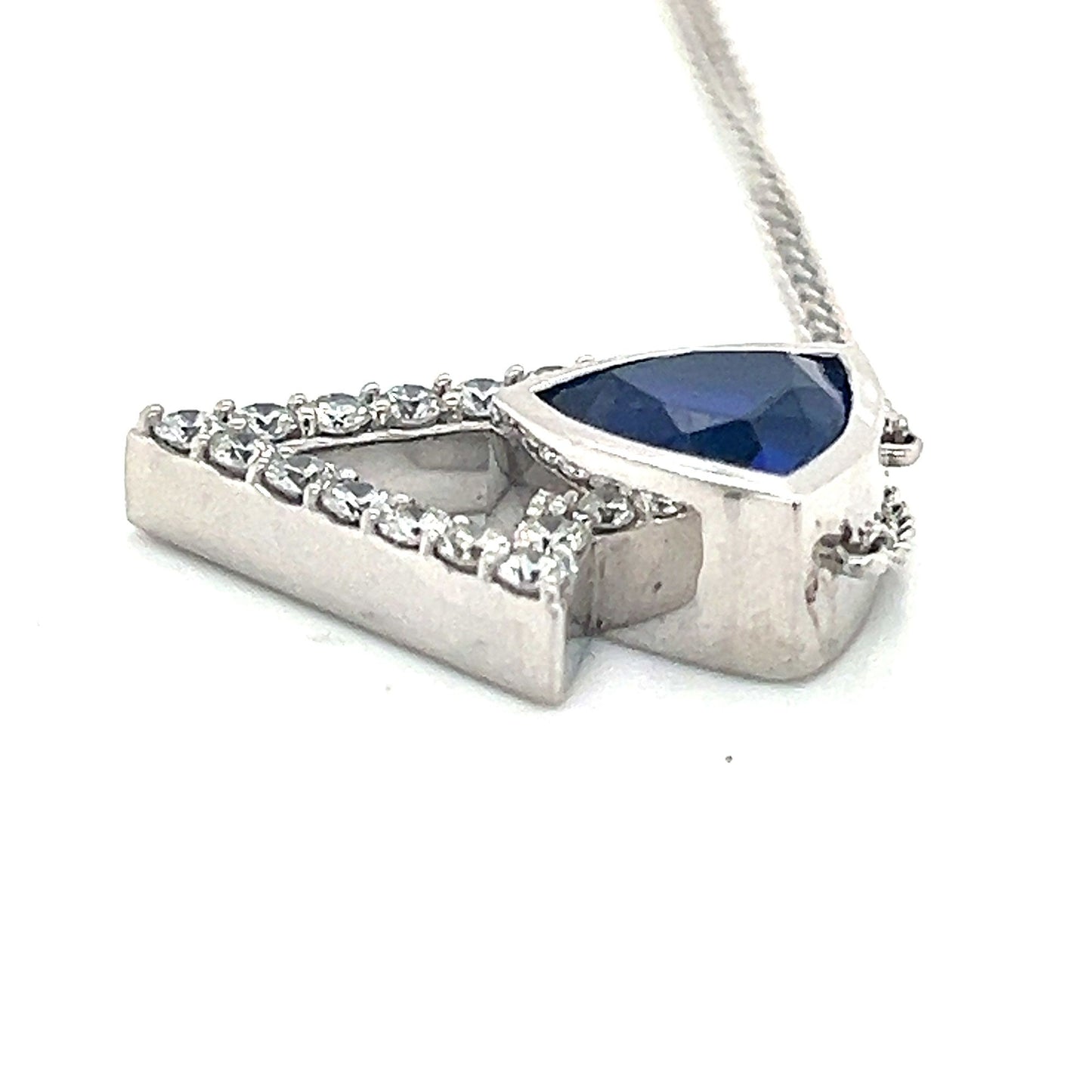 14K Custom Tanzanite and Diamond Necklace