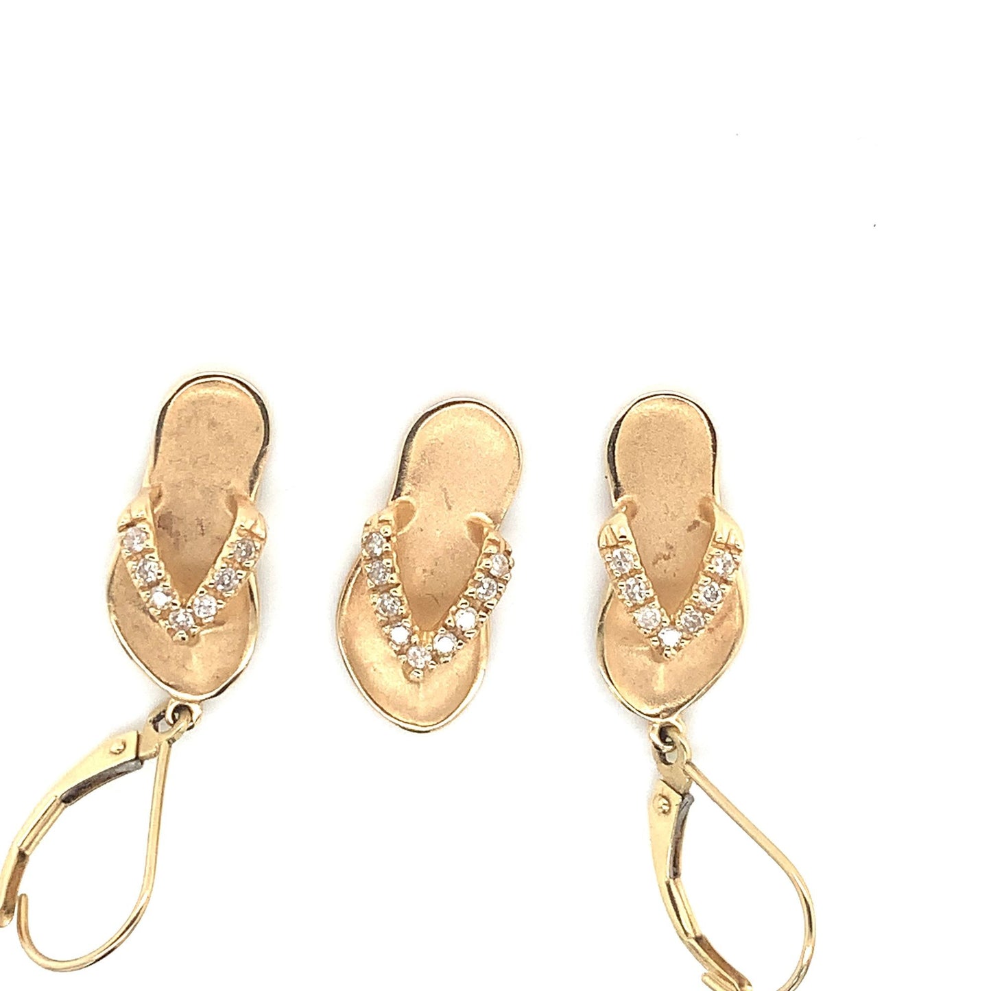 Diamond Sandals Earring and Necklace Set