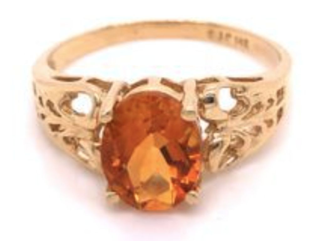 Orange Citrine Ring