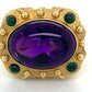18K Amethyst and Emerald Ring