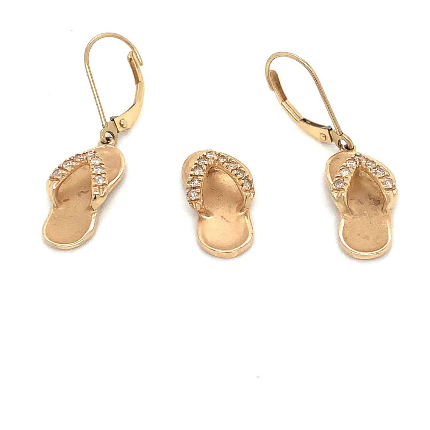 Diamond Sandals Earring and Necklace Set
