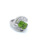 Peridot and Diamond Platinum Ring