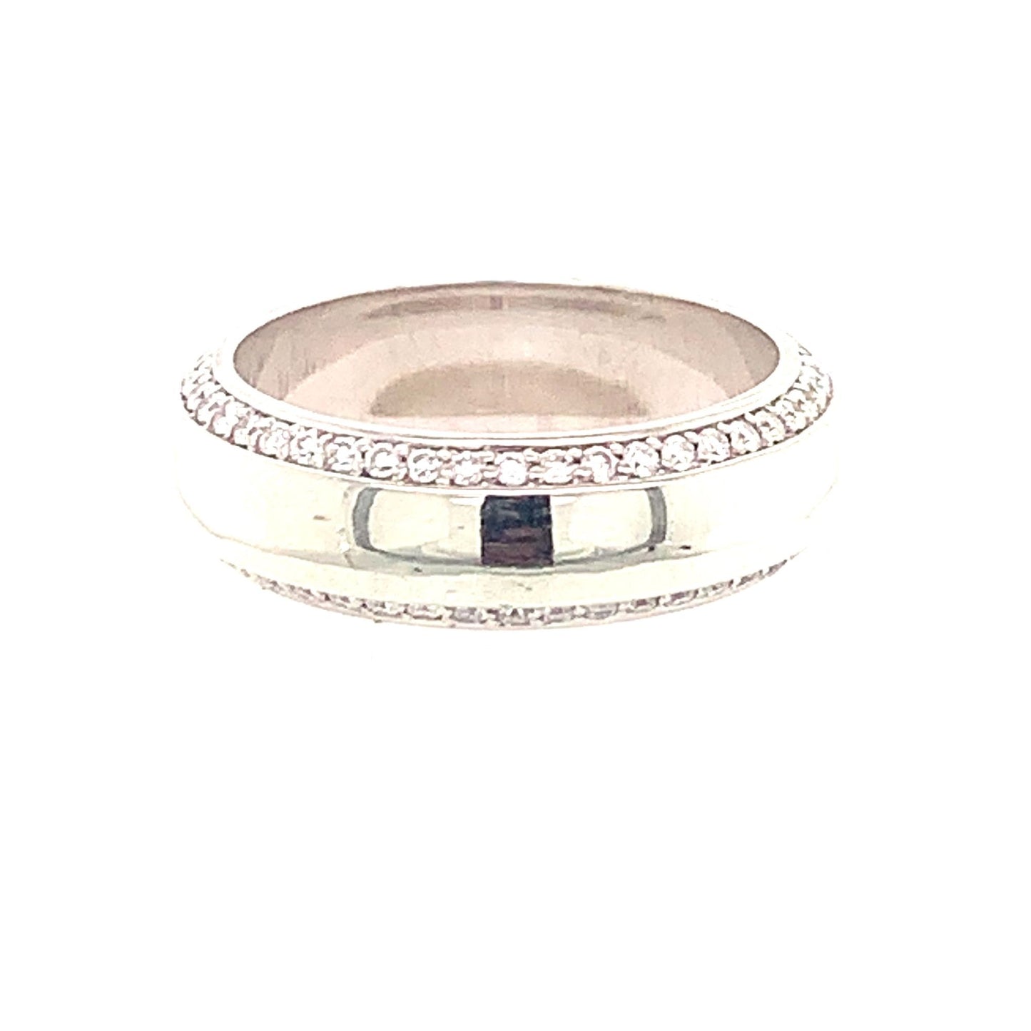 19K White Gold Double Edged Diamond Eternity Band