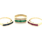 Interchangeable Emerald, Sapphire, and Ruby 3-Ring Set