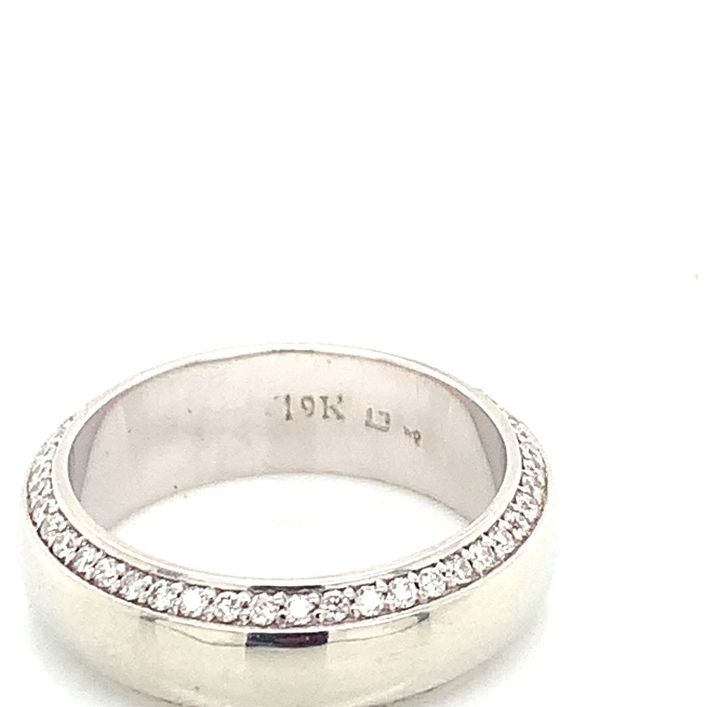 19K White Gold Double Edged Diamond Eternity Band
