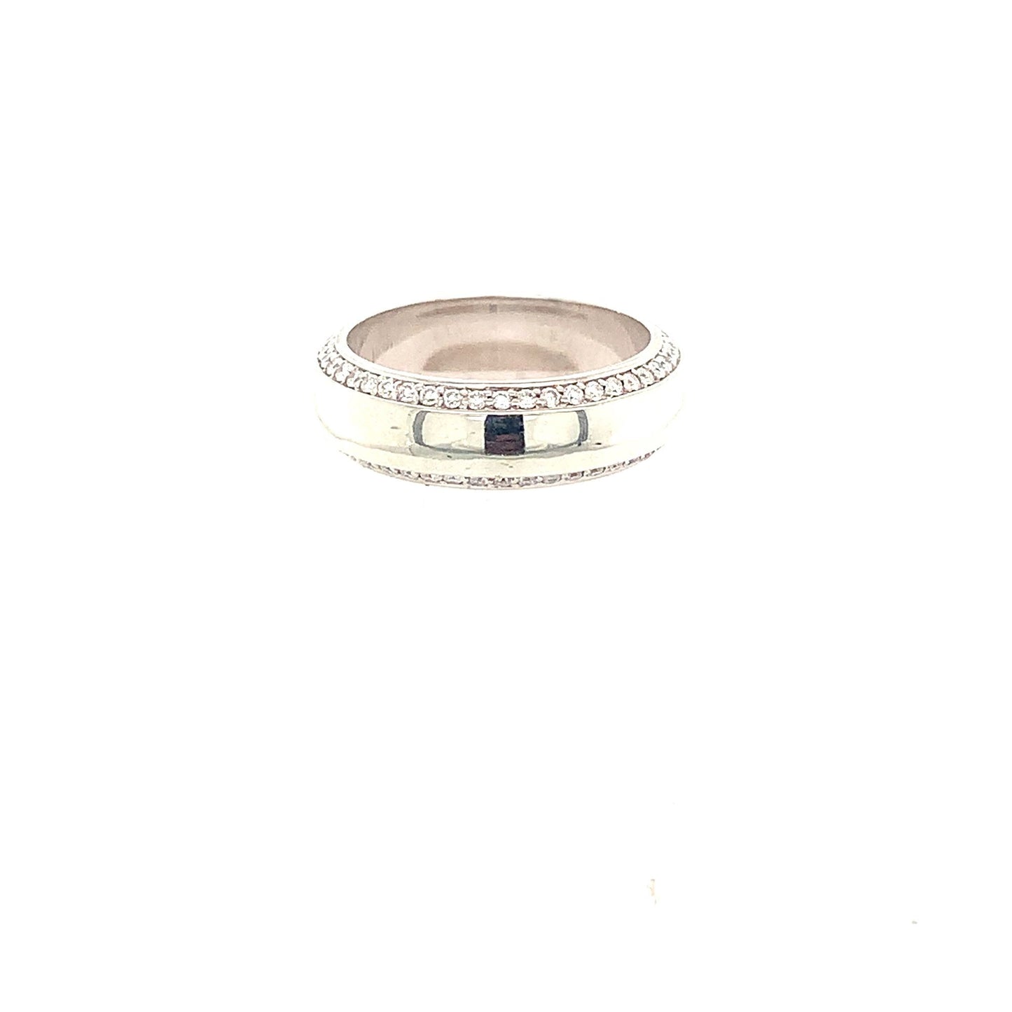 19K White Gold Double Edged Diamond Eternity Band
